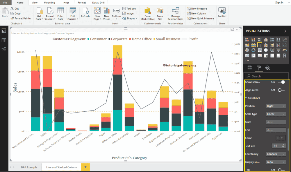 Format Line and Stacked Column Chart 7