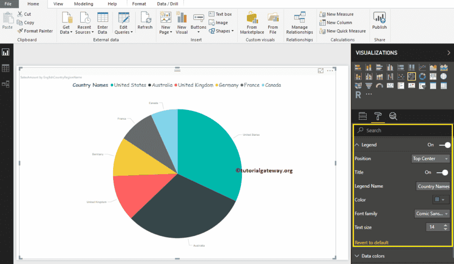 Format Power BI Pie Chart 1