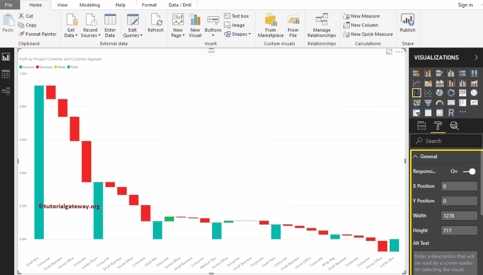 Format Power BI Waterfall Chart 1