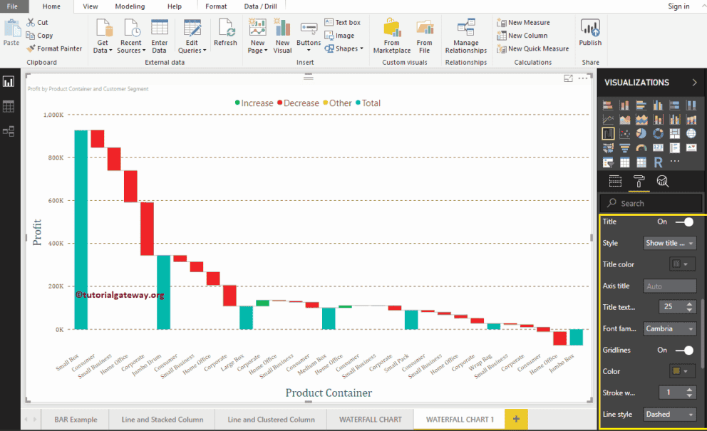 Format Power BI Waterfall Chart 6