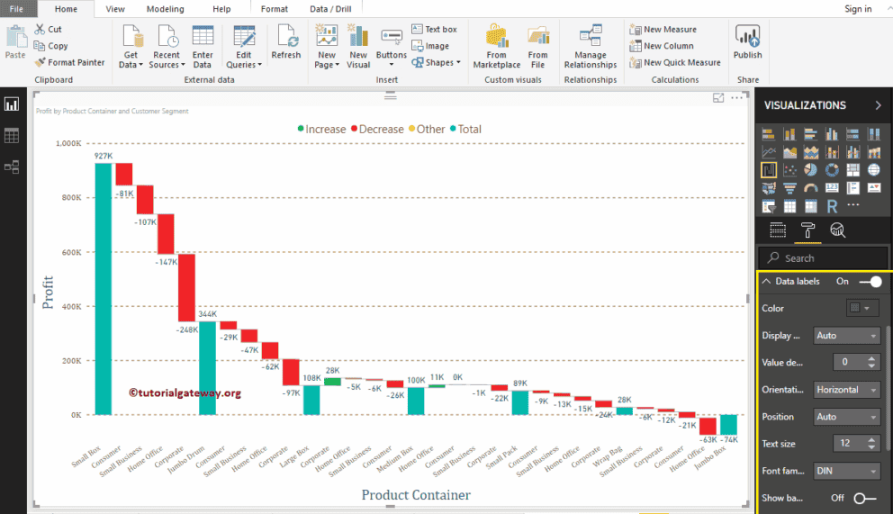 Format Power BI Waterfall Chart 7