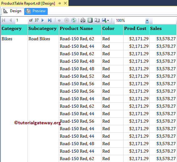 Format Table Report in. SSRS 12