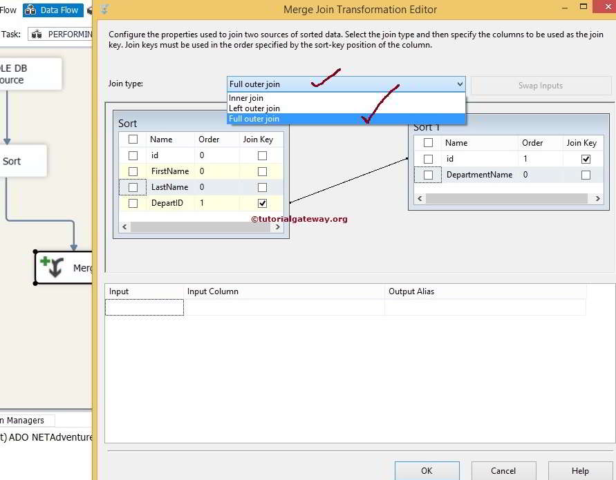Full Outer Join in SSIS Using Merge Join Transformation 2