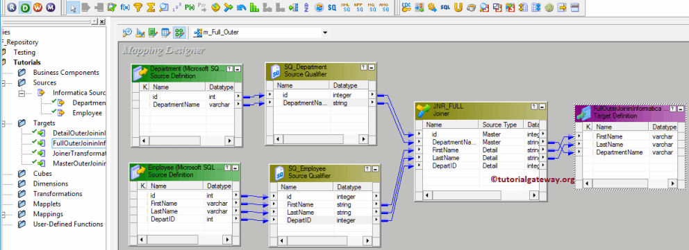 Full Outer Join in Informatica 11
