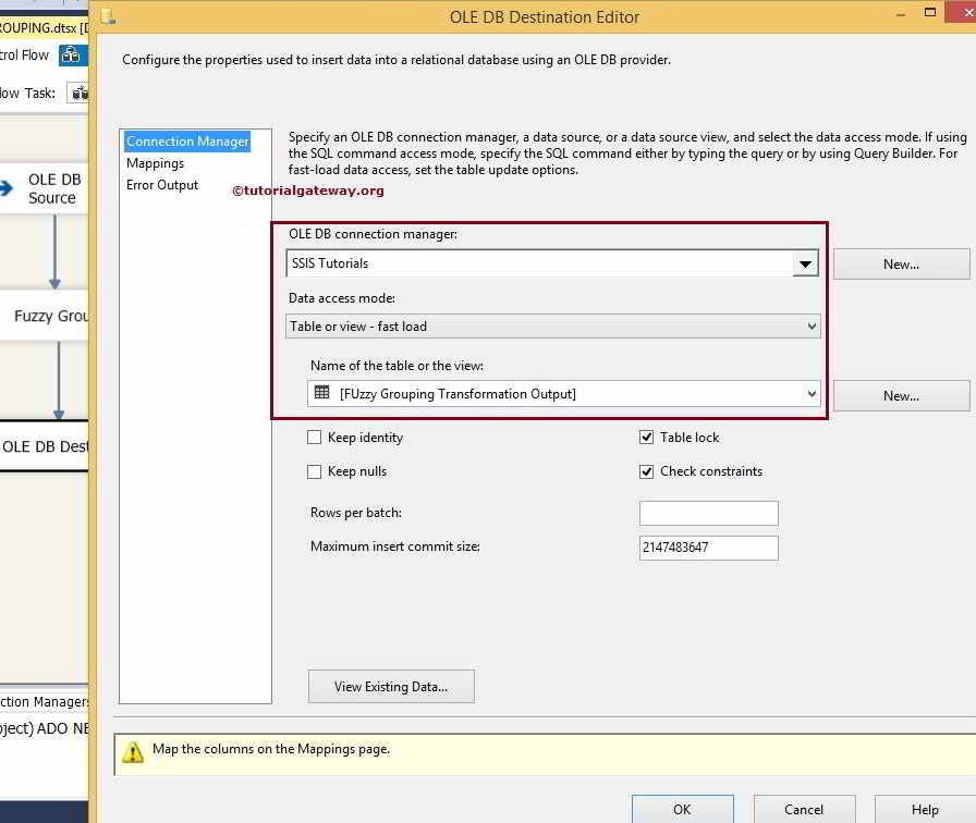 Destination Table Editor 10