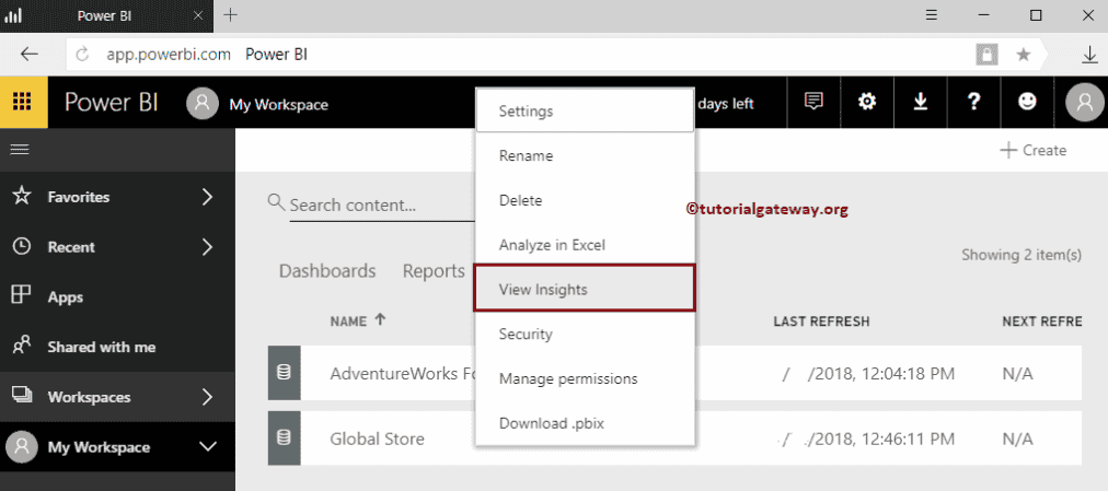 Get insights in Power BI 6