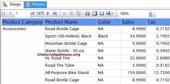 Add SSRS Parent Group to Table Reports Preview 4