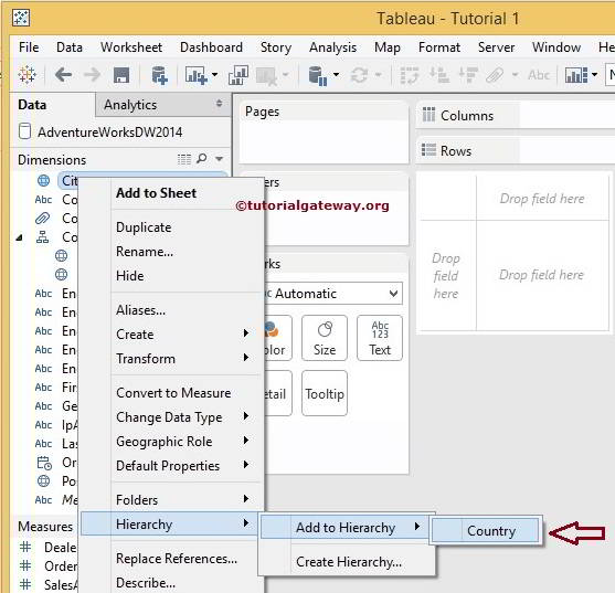 Add a member to Hierarchies using drop down
