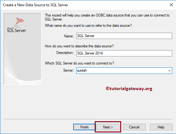 Add Name, description, and choose server instance name 4