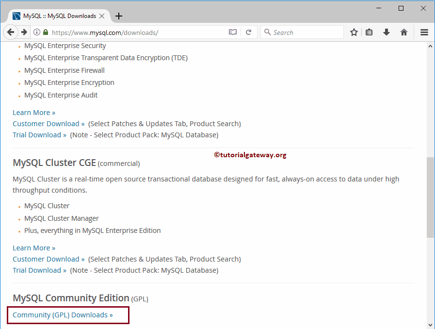 Choose or Click Community GPL 2
