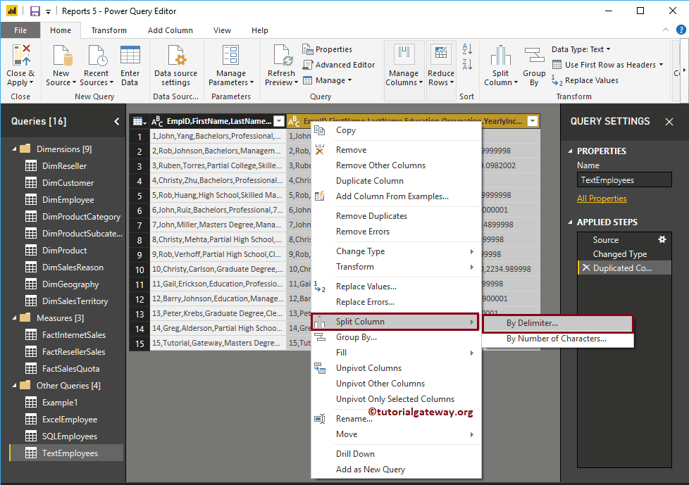 How to Split Columns in Power BI by Delimiter