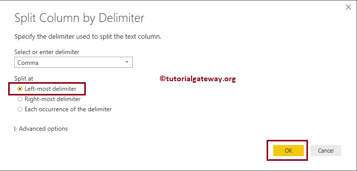 How to Split Columns in Power BI by Left most delimiter