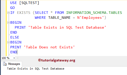 How to check if a Table exists 2