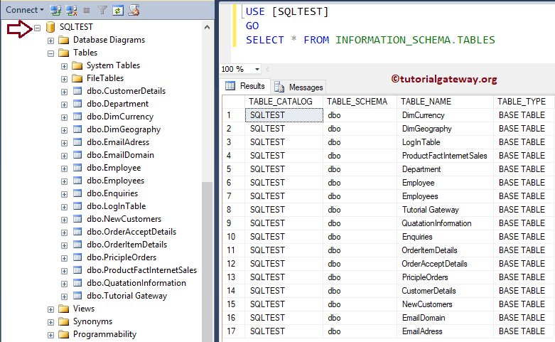 INFORMATION_SCHEMA.TABLES Data 3