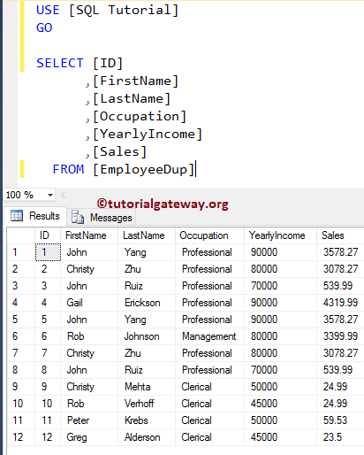 Check Employee Table 16
