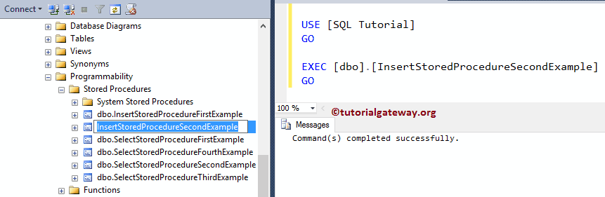 INSERT Stored Procedure in SQL Server 6
