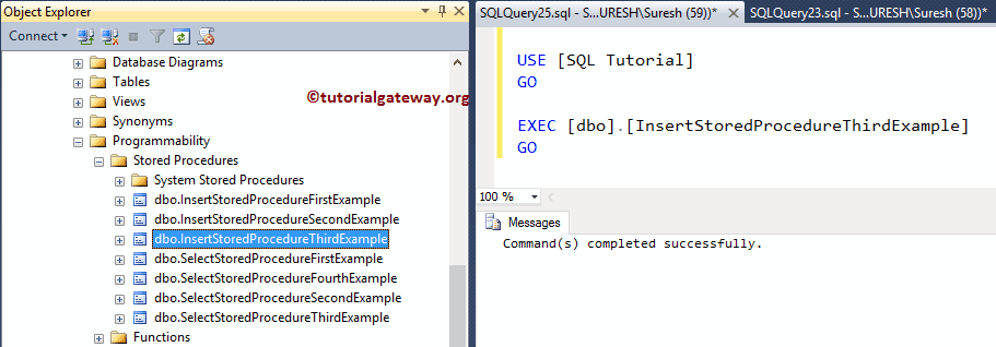 INSERT Stored Procedure 9