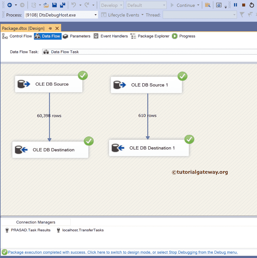 Run SSIS Data Flow Task to Copy Tables from one SQL Instance to Another