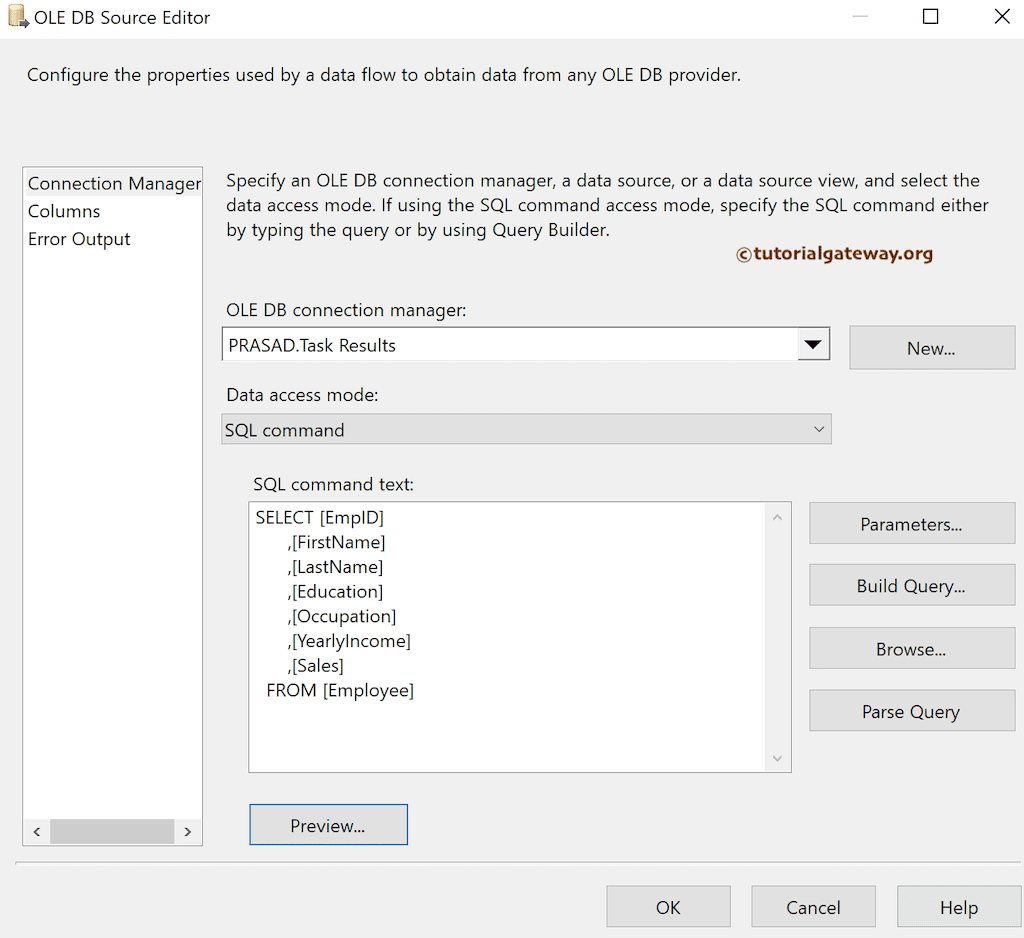 SQL Command to Pick Table