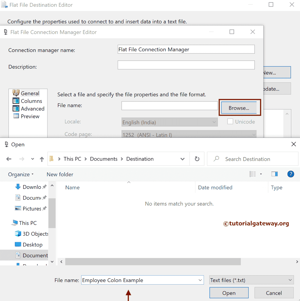 Choose the Colon Delimiter Flat File to Export data to SSIS Sql Server table