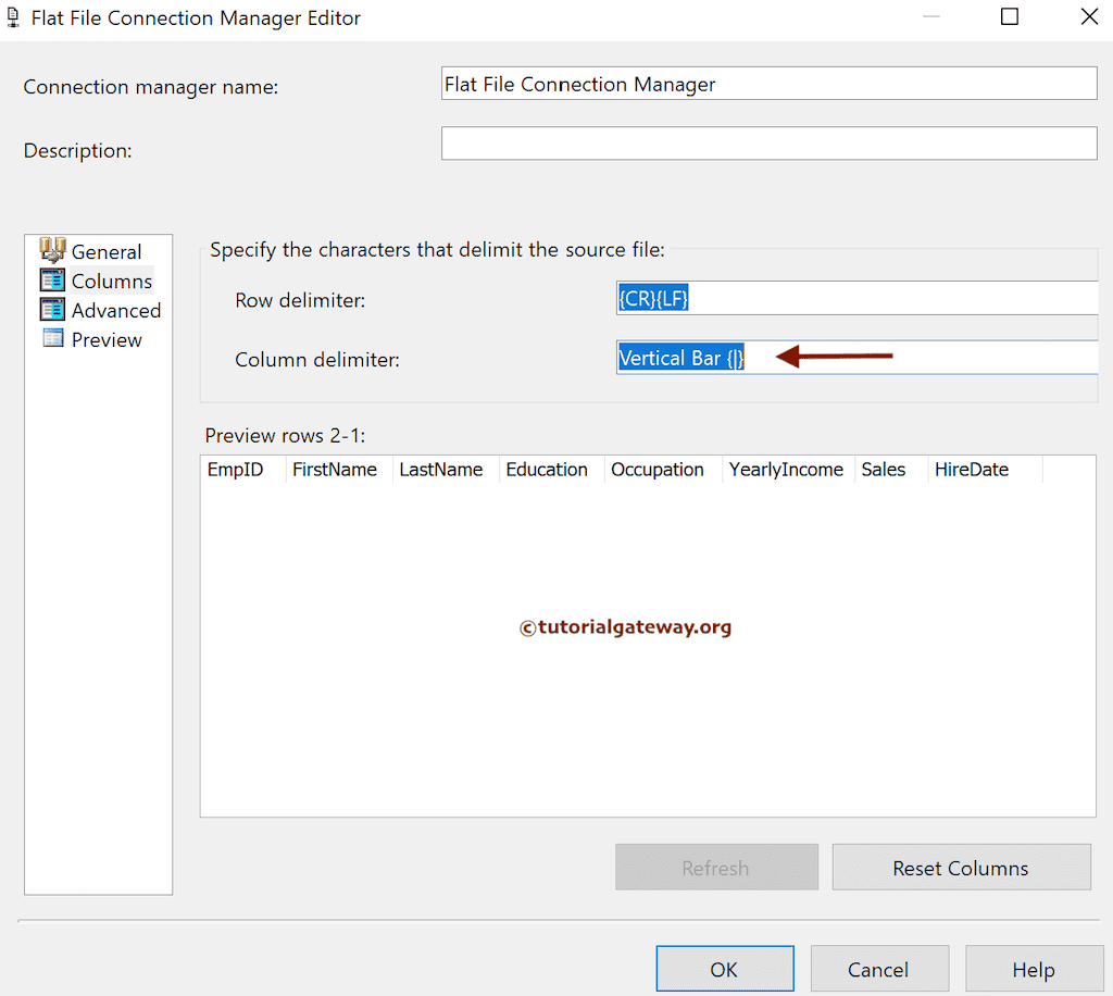 Change the Column Delimiter to Vertical Bar to Export SQL Table Data to Pipe Delimiter Text File