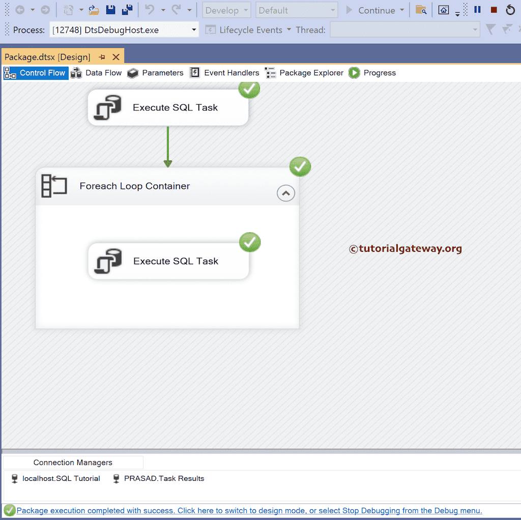 Run SSIS ForEach Loop ADO Enumerator package