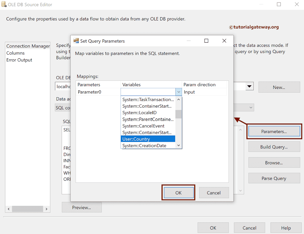 Assign Parameter to Variable