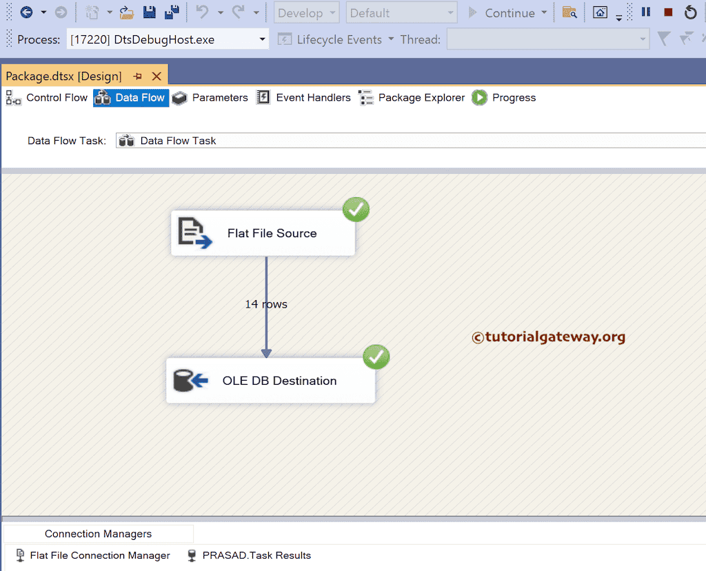 Run the SSIS Load Fixed Width Flat File Data to SQL Server package