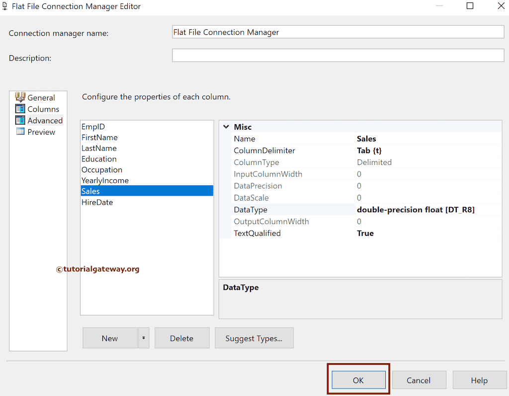 Change the Column Data type