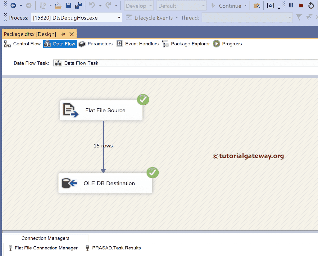 Execute the SSIS Load Flat File Blank spaces as SQL Server Nulls package