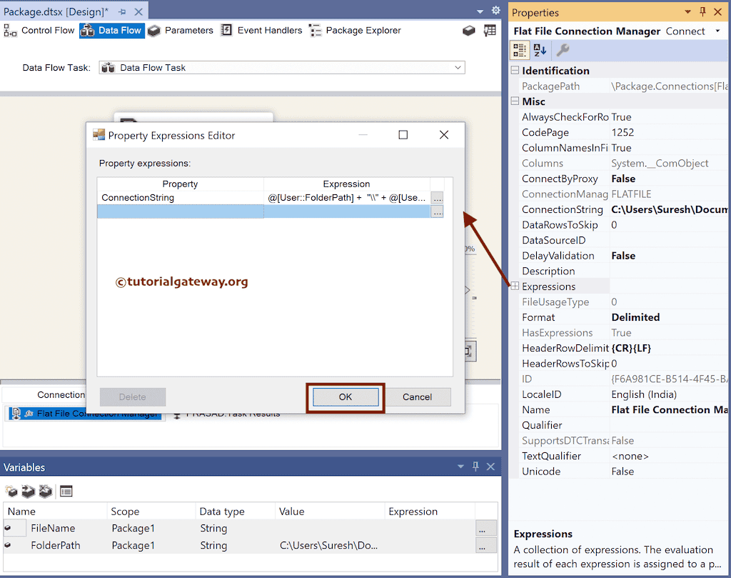 Close the Property Expressions Editor