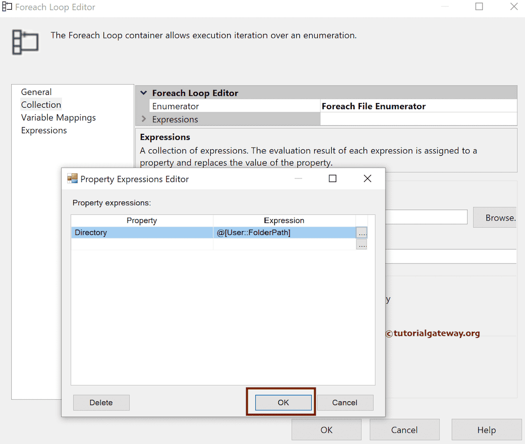 Property Expressions Editor window
