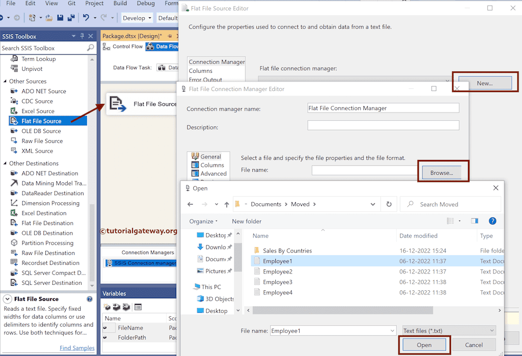 SSIS Load Multiple Flat Files to SQL Server Flat File Source