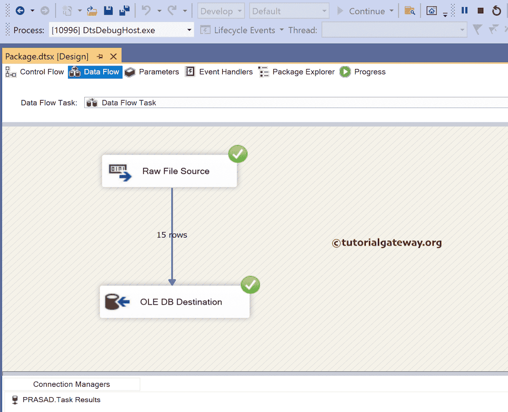 Run the SSIS Raw File Source package