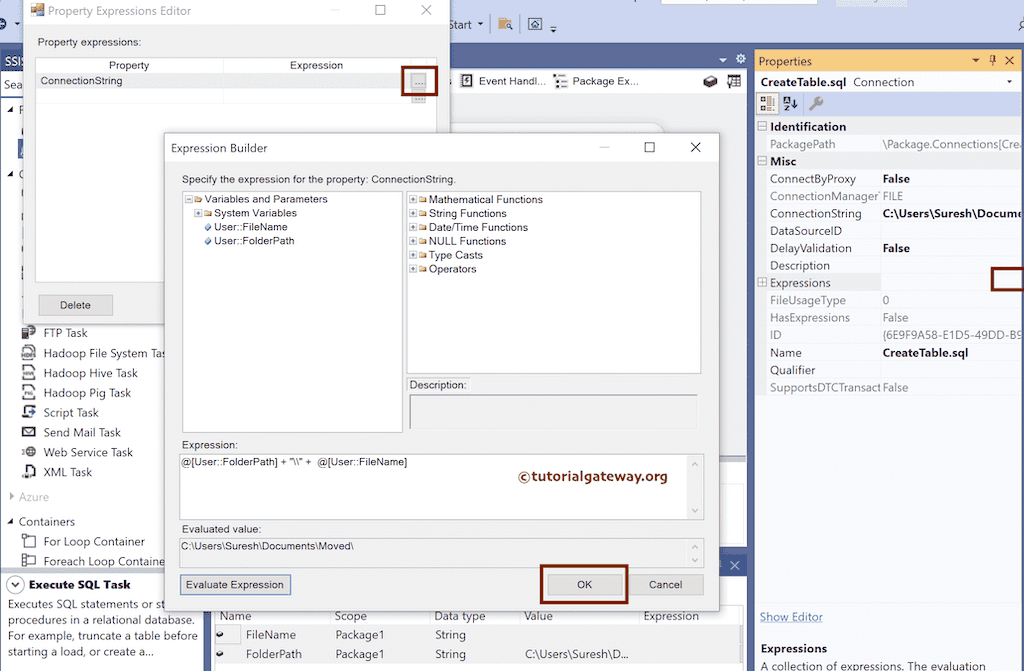 Expression for Connection String