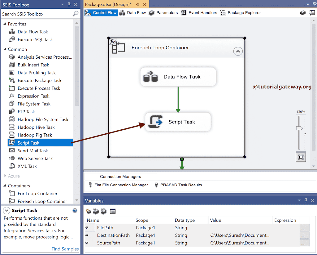 Add SSIS Script Task to Archive Files after Loading to SQL Server