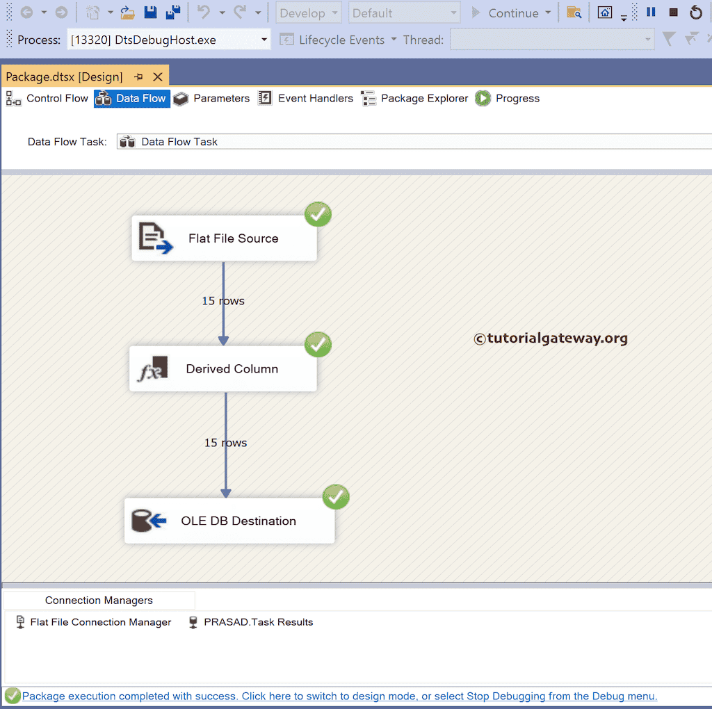 Run the SSIS System Variables package