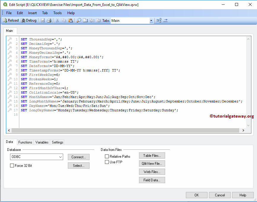 Import Data From Excel to QlikView 2