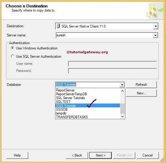 Select the Database 6