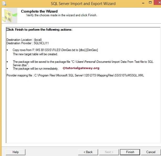 SSIS Import Data from Flat File to SQL Table Using Import and Export Data Wizard 15
