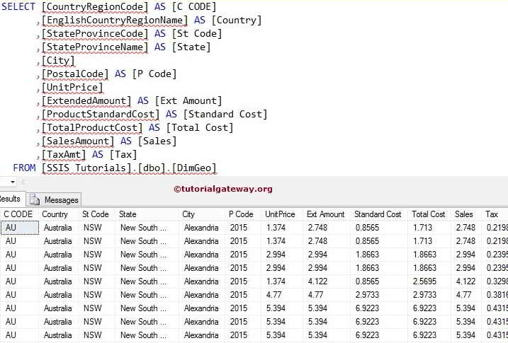 Destination Database Table 17
