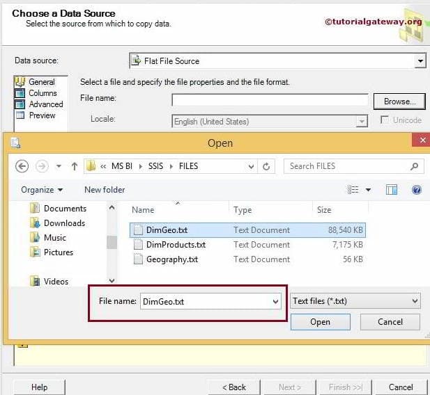 Select Text File from File System 4