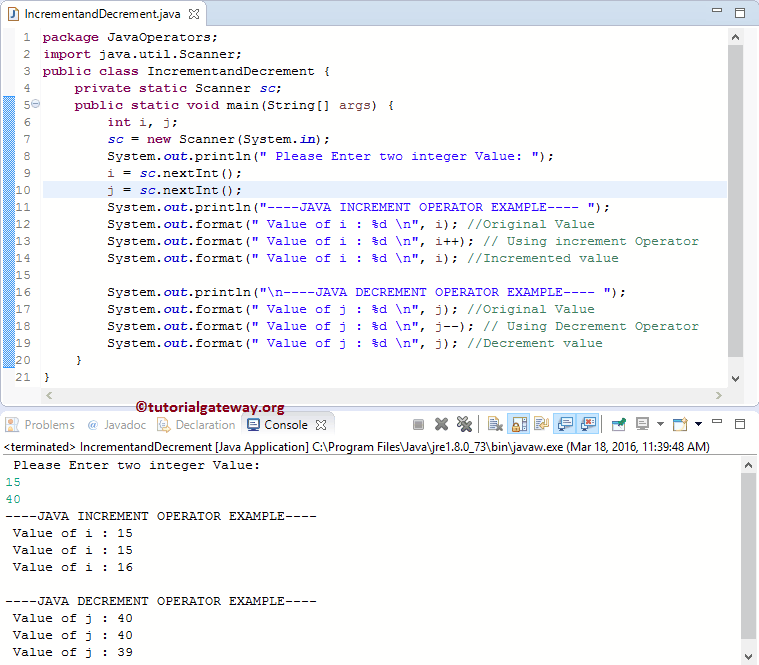 Increment and Decrement Operators in Java Prefix and Postfix 1