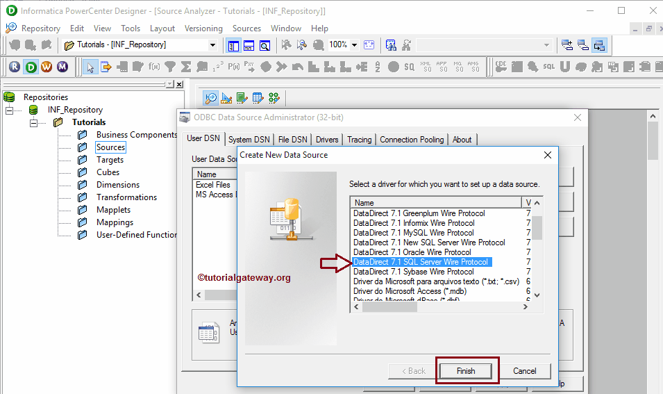 Choose the Protocol and click finish button 4