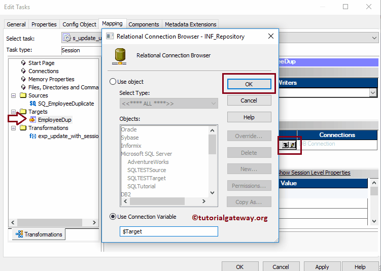 Informatica Update Strategy using Session Properties 21