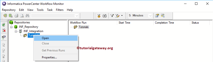 Open Existing Workflows 5