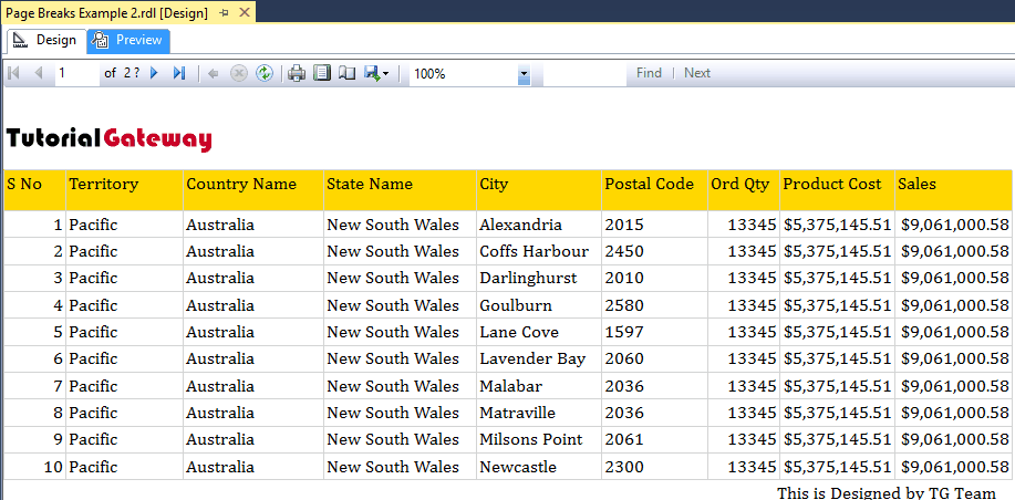 Insert Page Breaks in a Report 22