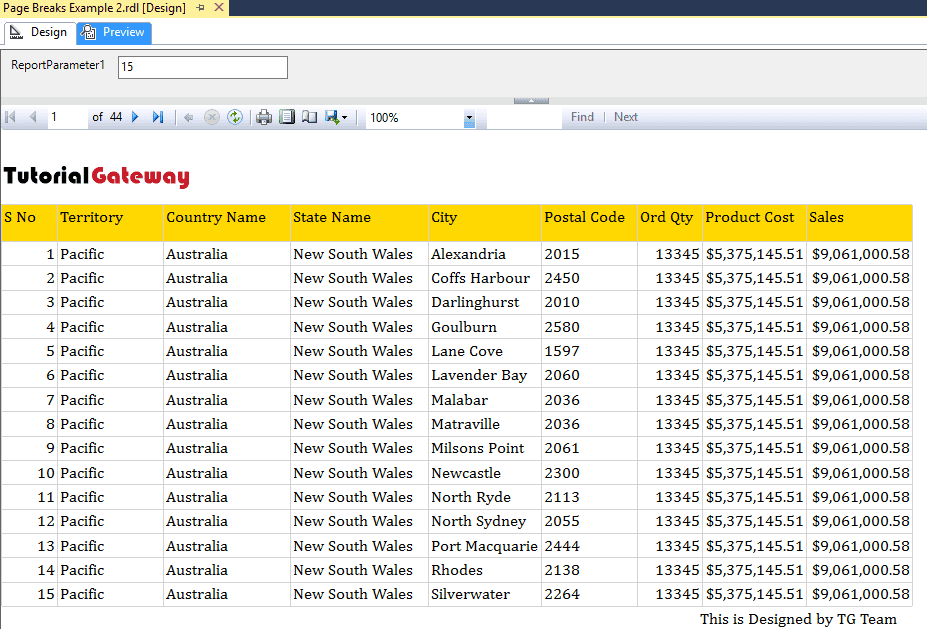Insert Page Breaks in a Report 28