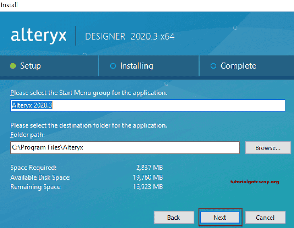 Choose the Folder path