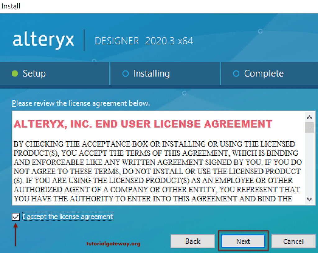 Accept License Agreement